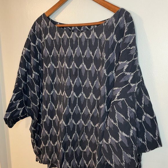 Pure Jill Top Womens Black Gray Cotton 3/4 Sleeves Top‎ Blouse Oversized 4X - Picture 3 of 7
